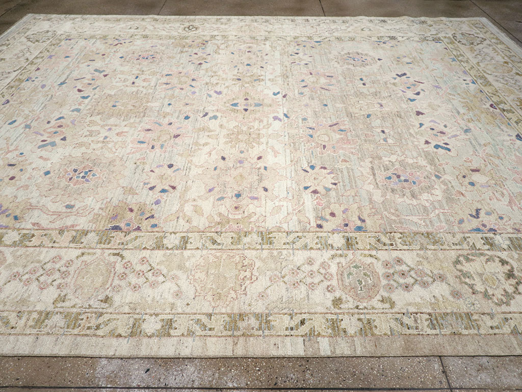 Modern Turkish Oushak Large Room Size Carpet, No.33148 - Galerie Shabab