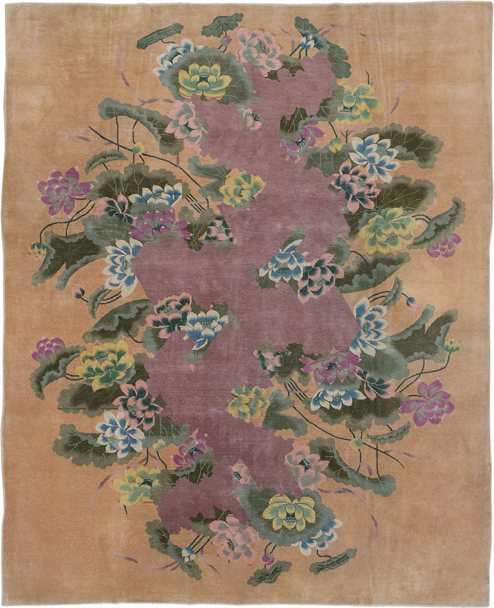 Antique Chinese Art Deco Room Size Carpet, No.33172 - Galerie Shabab