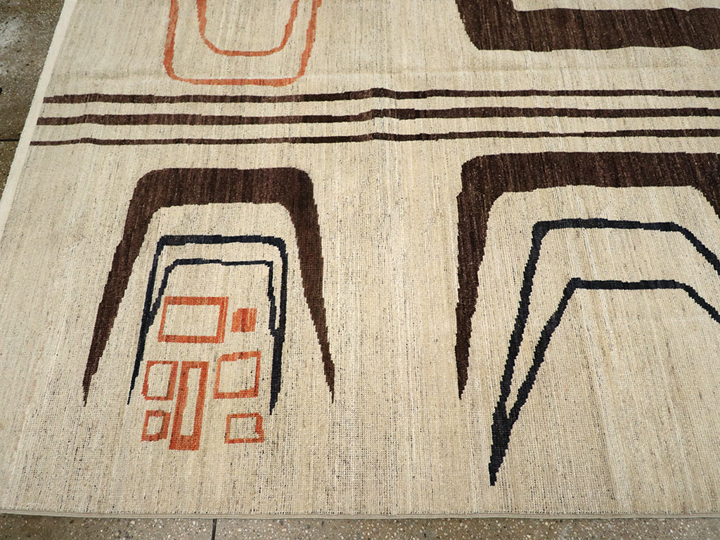 Modern East Turkestan Art Deco Room Size Carpet, No.33218 - Galerie Shabab