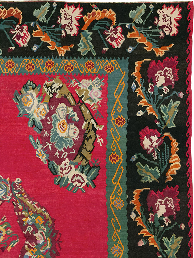 Vintage Turkish Flatweave Kilim Room Size Carpet, No.33279 - Galerie Shabab