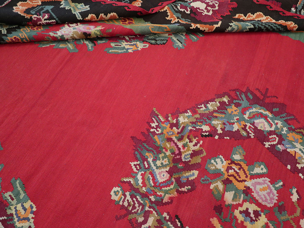 Vintage Turkish Flatweave Kilim Room Size Carpet, No.33279 - Galerie Shabab