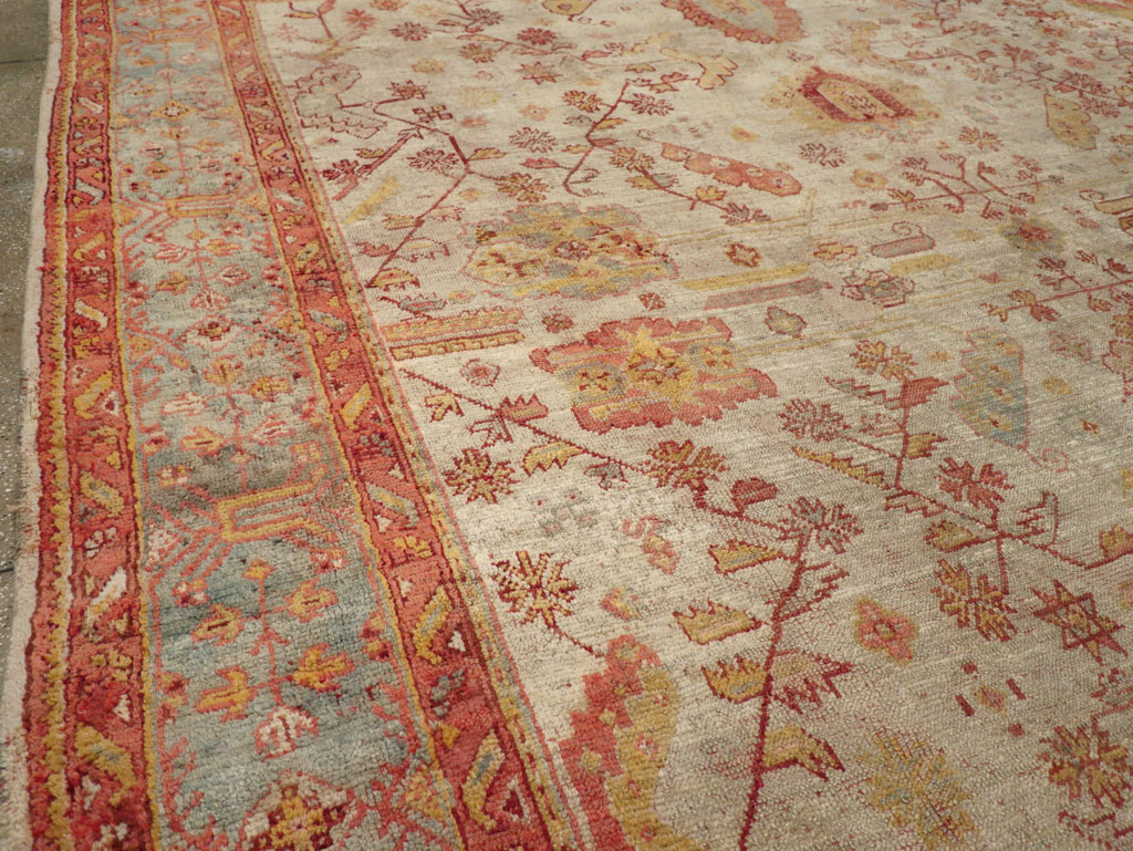 Antique Turkish Oushak Square Large Room Size Carpet, No.33319 - Galerie Shabab