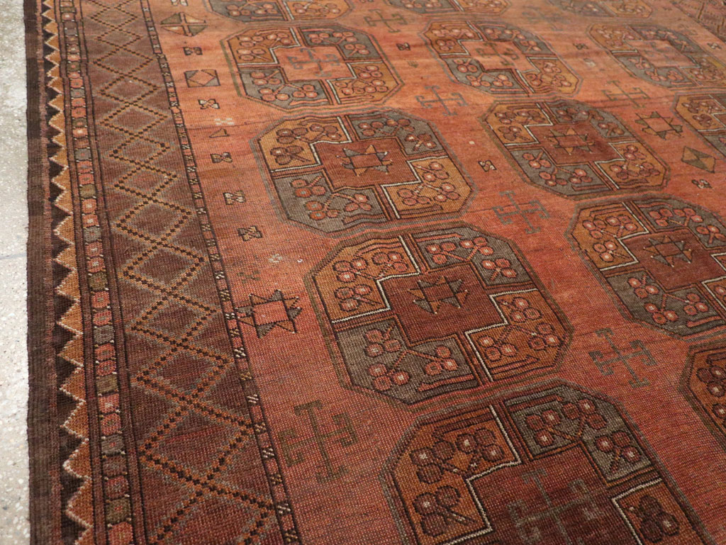 Vintage Central Asian Turkoman Accent Carpet, No.33321 - Galerie Shabab