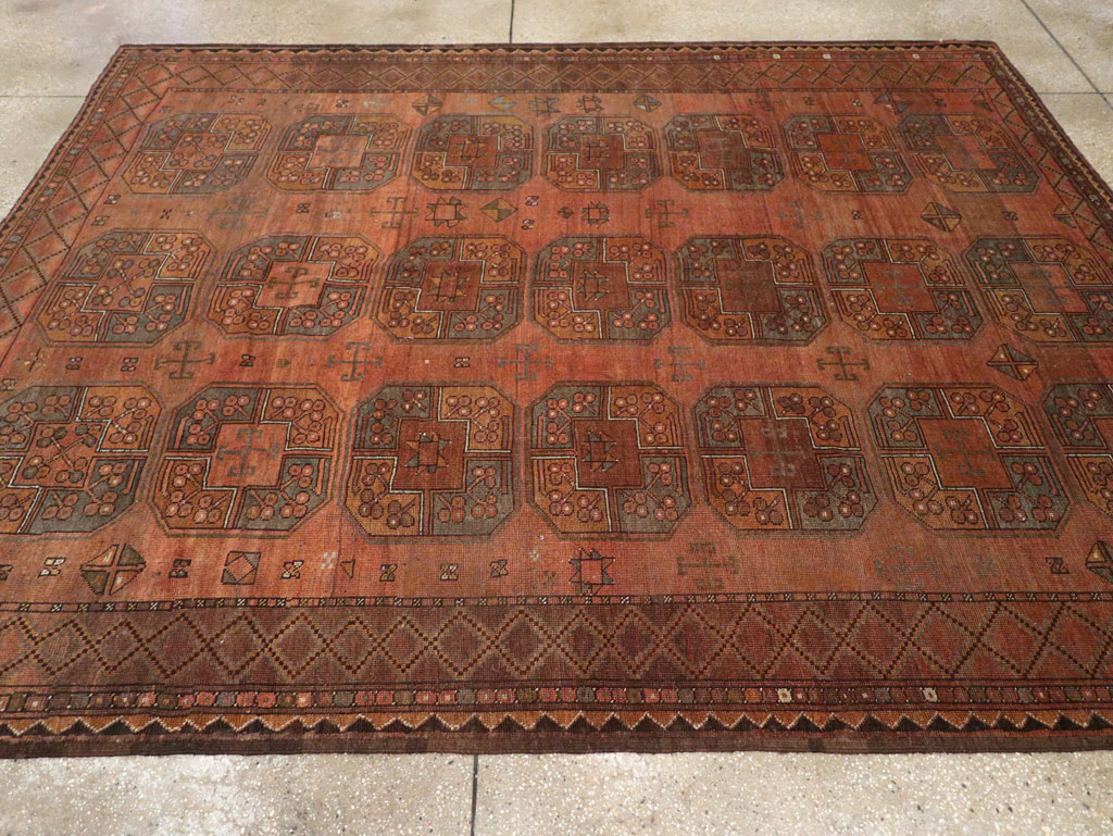 Vintage Central Asian Turkoman Accent Carpet, No.33321 - Galerie Shabab