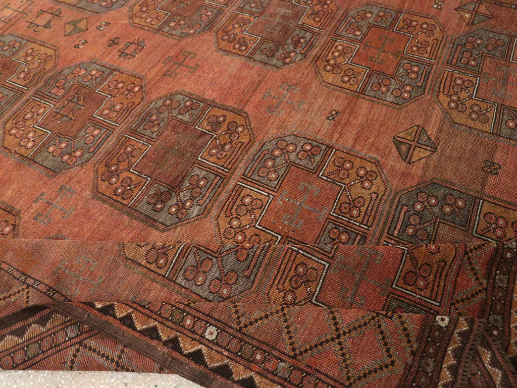 Vintage Central Asian Turkoman Accent Carpet, No.33321 - Galerie Shabab