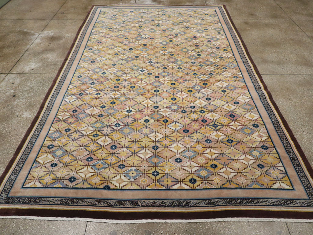 Antique Chinese Ningxia Room Size Carpet, No.33334 - Galerie Shabab