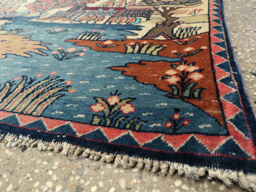 Antique Persian Kashan Pictorial Rug, No.8103 - Galerie Shabab