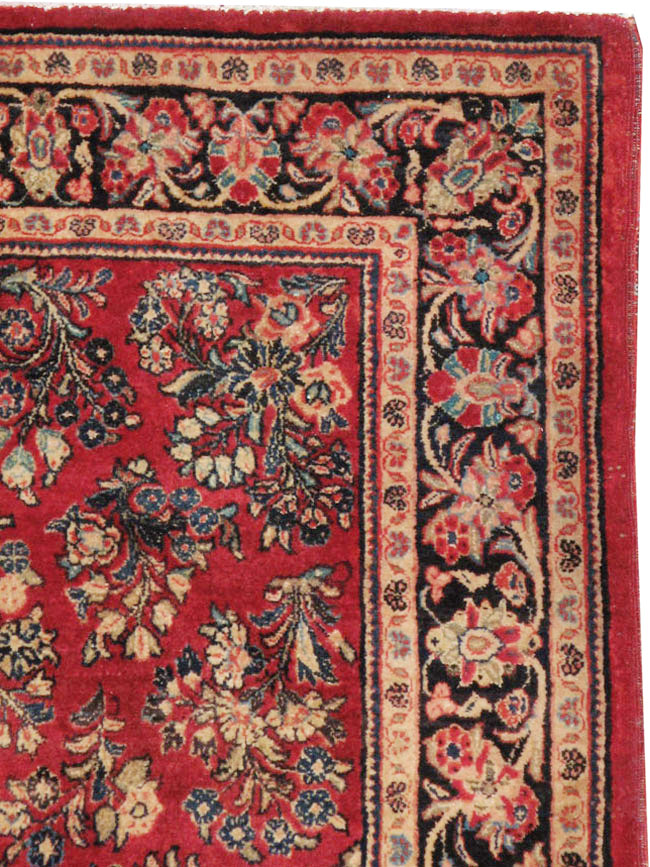 Vintage Persian Sarouk Square Rug, No.8457 - Galerie Shabab