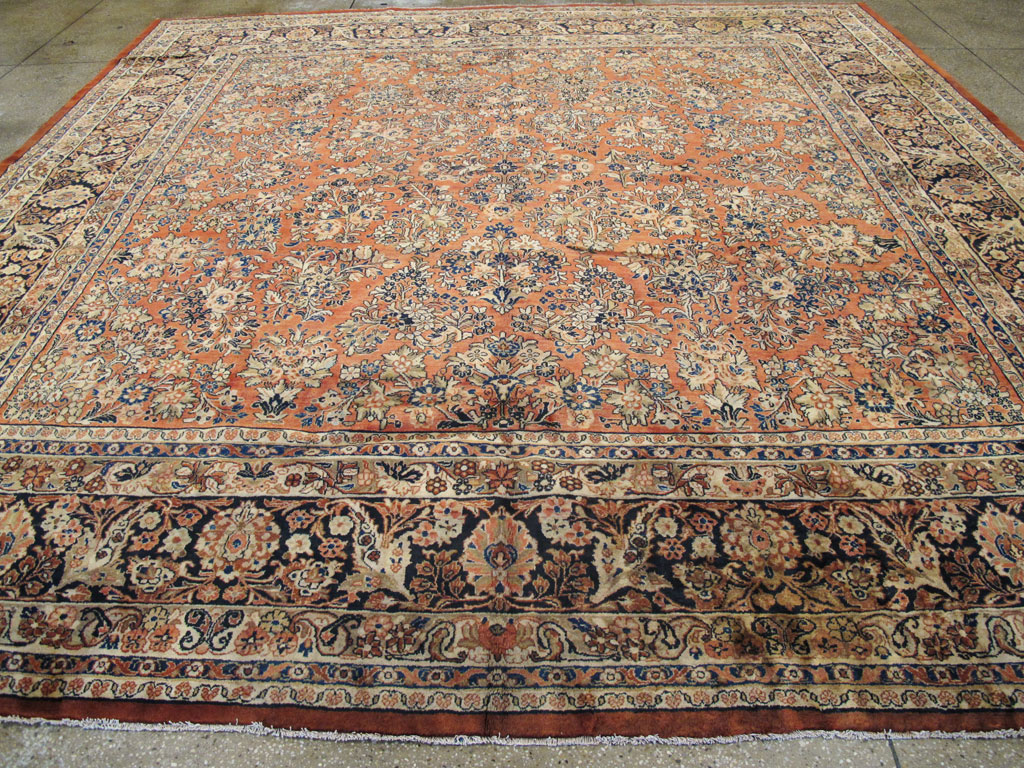 Antique Persian Sarouk Square Carpet, No.8459 - Galerie Shabab