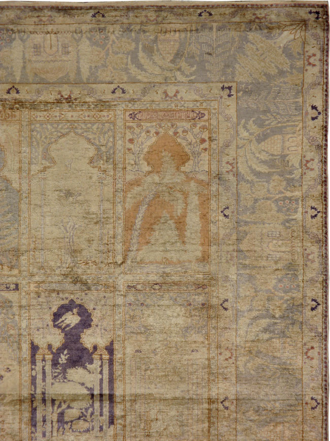 Vintage Turkish Kayseri Silk Rug, No.9095 - Galerie Shabab