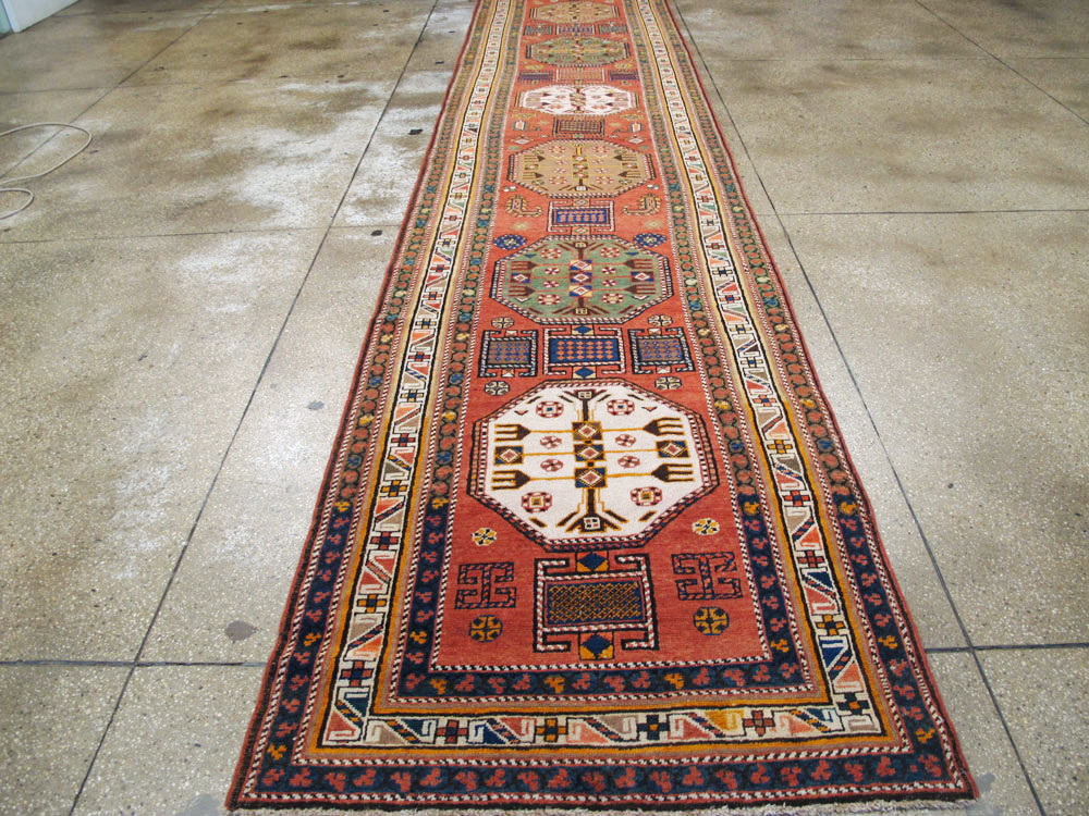 Antique Persian Heriz Long Runner, No.9566 - Galerie Shabab