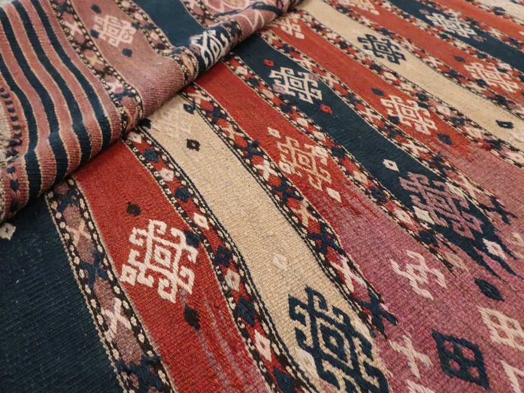 Vintage Afghan Flatweave Kilim Large Gallery Carpet, No.9796 - Galerie Shabab