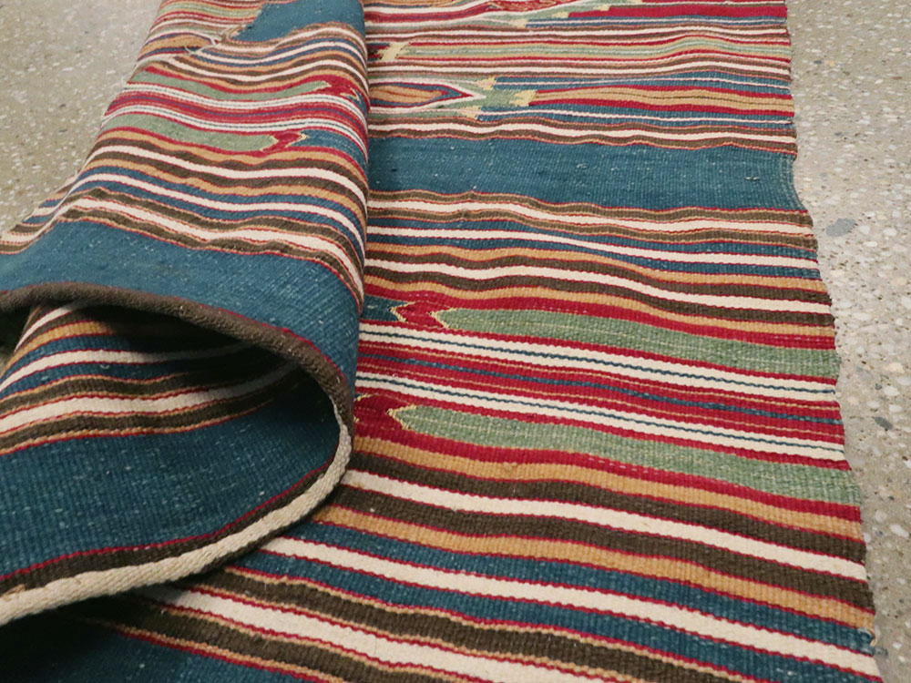 Vintage Persian Flatweave Kilim Runner, No.9799 - Galerie Shabab