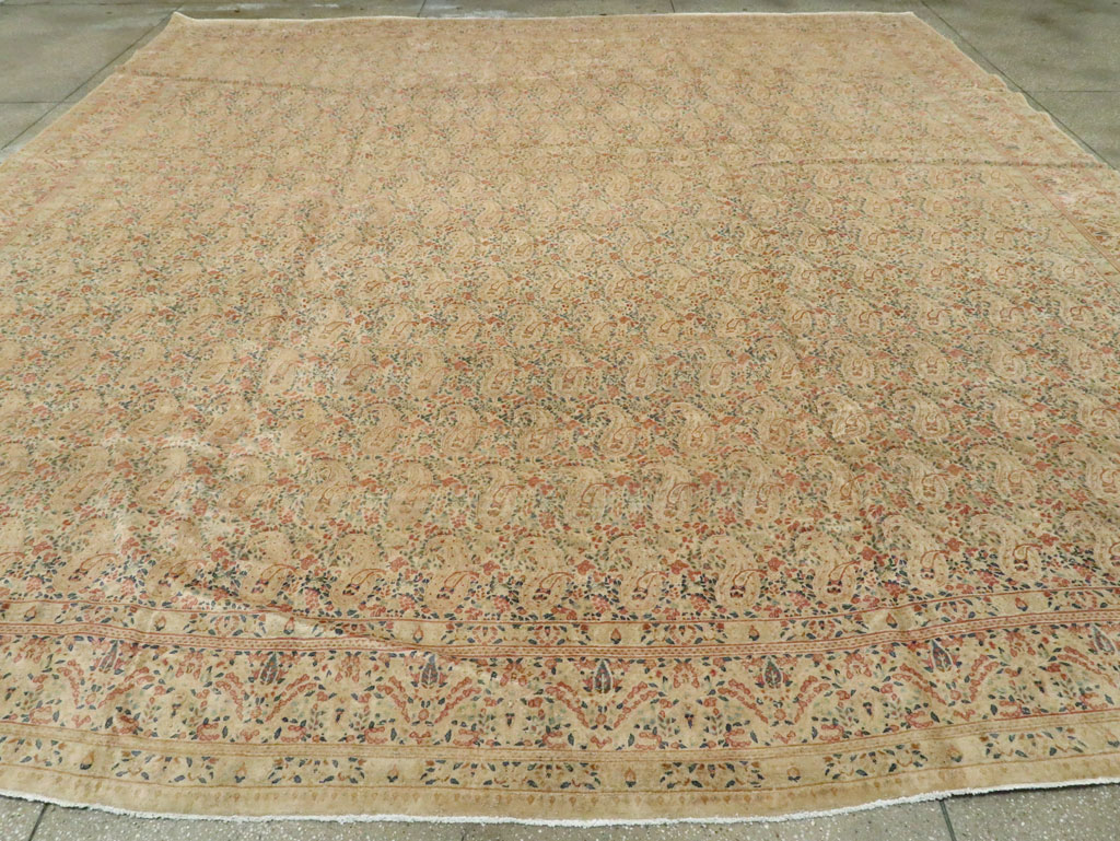 Antique Persian Kerman Square Carpet, No.9939 - Galerie Shabab